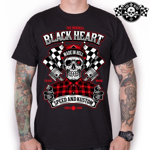 Moto oblečení - Tričko pánské BLACK HEART Speed and Kustom