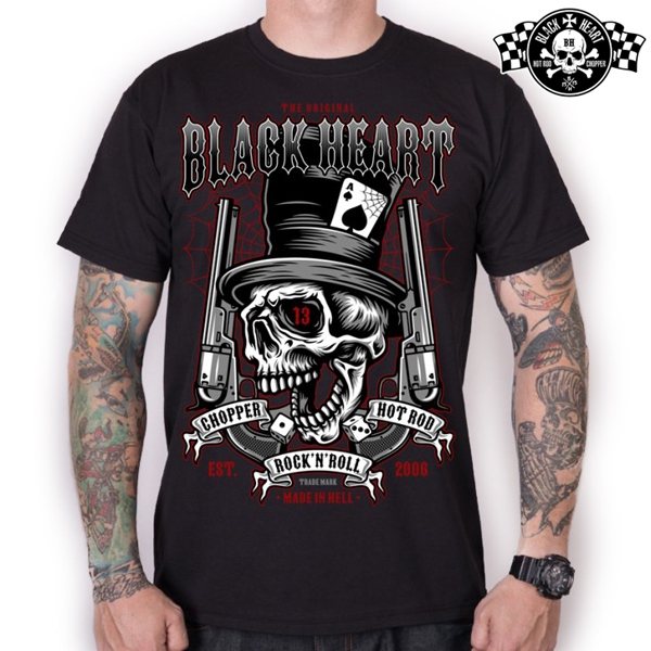 Moto oblečení - Tričko pánské BLACK HEART Pistolero