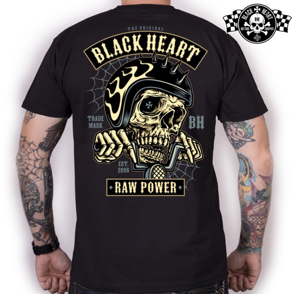 Moto oblečení - Tričko pánské BLACK HEART Raw Power Chopper