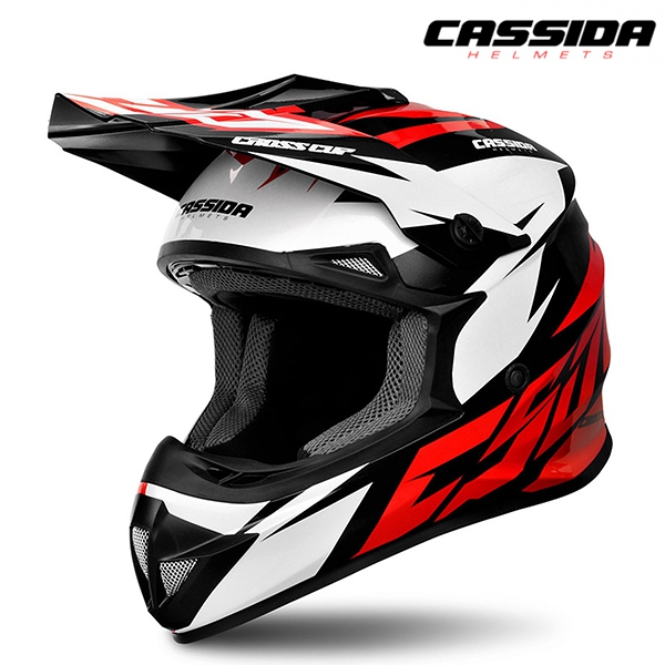 Moto oblečení - Helma CASSIDA CROSS CUP TWO červená/bílá/černá
