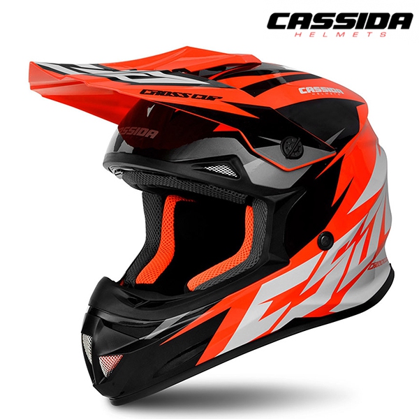 Moto oblečení - Helma CASSIDA CROSS CUP TWO oranžová/černá/šedá
