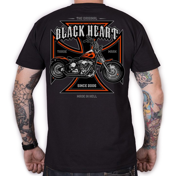Moto oblečení - Tričko pánské BLACK HEART Motorcycle Cross