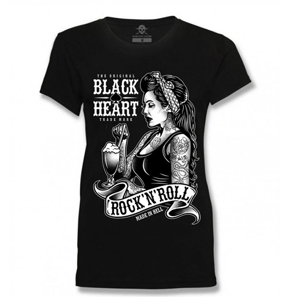 Moto oblečení - Tričko dámské BLACK HEART Pin Up Shake