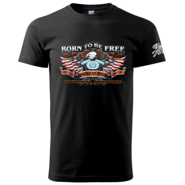 Moto oblečení - Tričko pánské krátký rukáv - Born to be Free