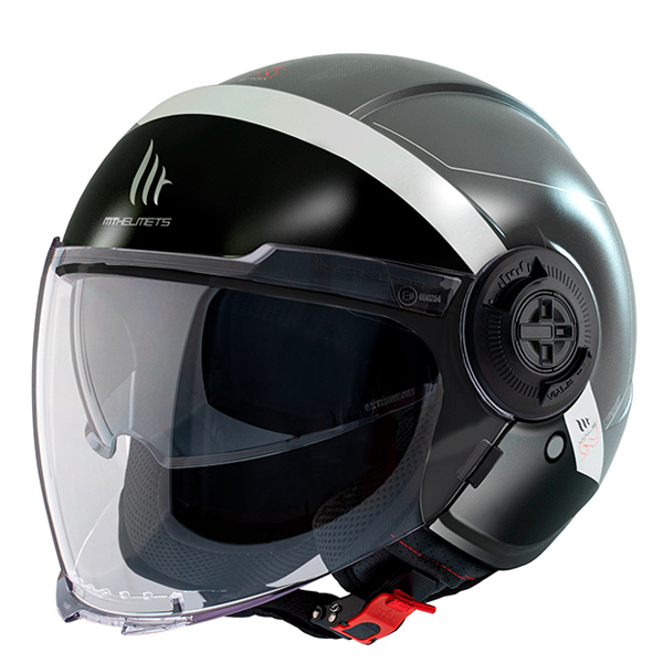 Moto oblečení - Helma MT MT VIALE SV S 68 UNIT D2 černá/šedá