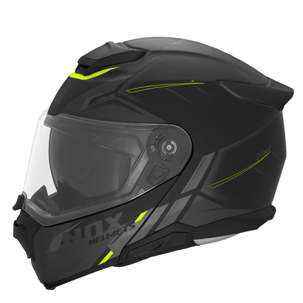 Moto oblečení - Helma NOX N967 SYNCHRO černá matná/neon žlutá