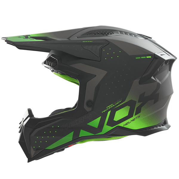 Moto oblečení - Helma NOX N634 černá matná/zelená