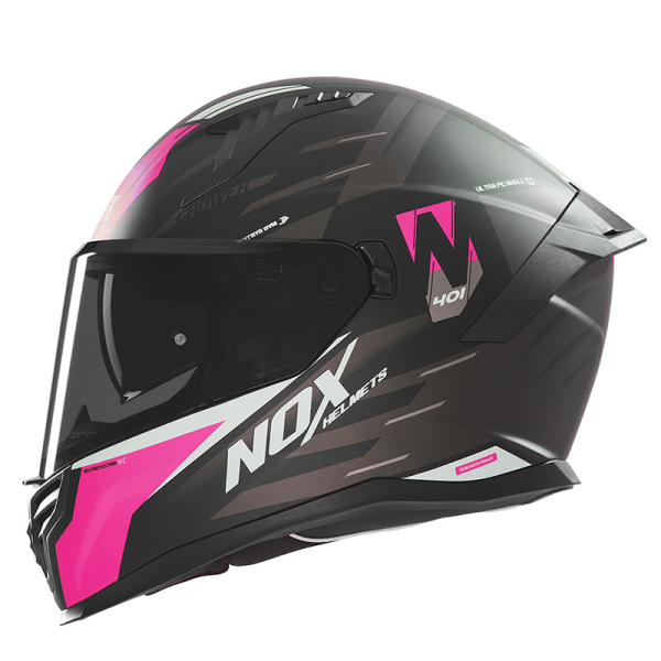 Moto oblečení - Helma NOX N401 CROWER černá matná/růžová