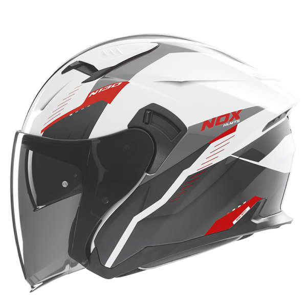 Moto oblečení - Helma NOX N130 MYST bílá/černá/červená