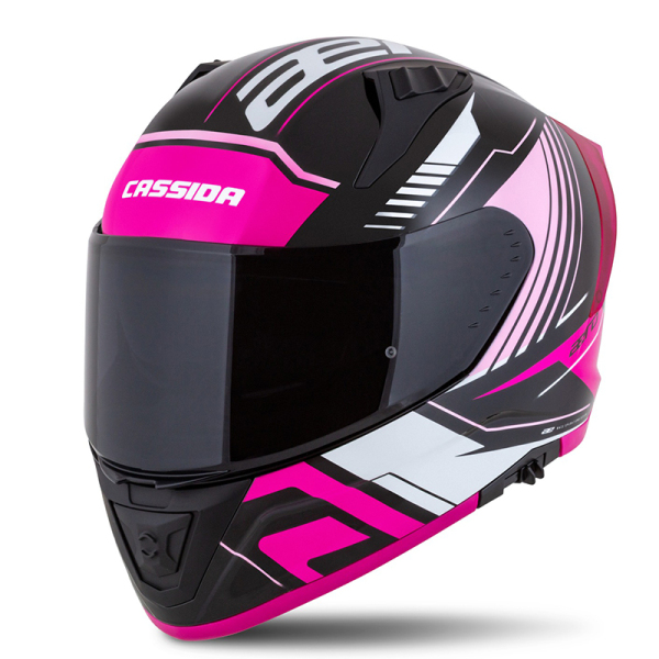 Moto oblečení - Helma CASSIDA AERO DROME černá met./růžová/bílá