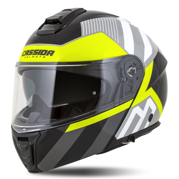 Moto oblečení - Helma CASSIDA MODULO 2.1 PROFILE bílá/černá/žlutá fluo/šedá