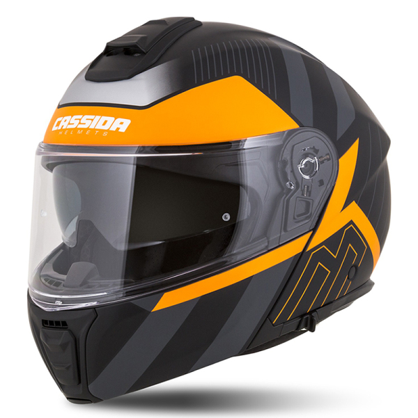 Moto oblečení - Helma CASSIDA MODULO 2.1 PROFILE černá matná/šedá/oranžová