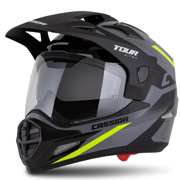 Moto oblečení - Helma CASSIDA TOUR 2.0 X-TRA šedá/žlutá fluo/černá