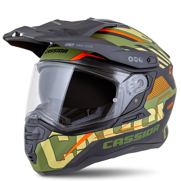 Moto oblečení - Helma CASSIDA ROAD RUNNER TECHNIX zelená matná/černá/oranžová