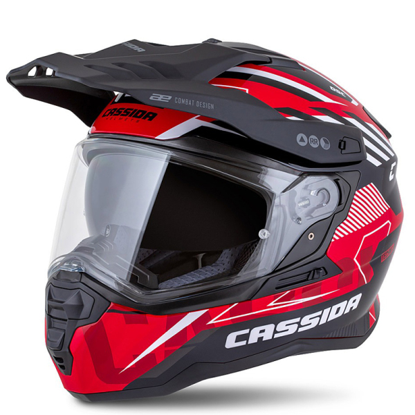 Moto oblečení - Helma CASSIDA ROAD RUNNER TECHNIX červená/černá/bílá