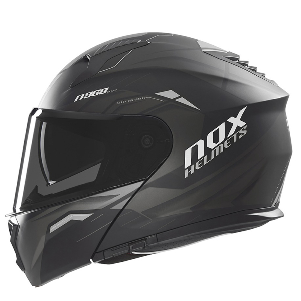 Moto oblečení - Helma NOX N968 ULTRA černá matná/titanová