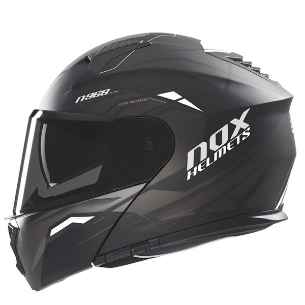 Moto oblečení - Helma NOX N968 ULTRA černá matná/bílá