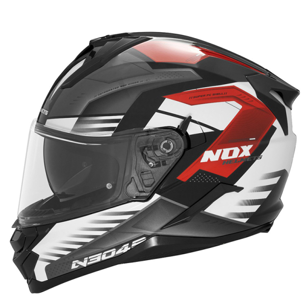 Moto oblečení - Helma NOX N304S CARVER černá/bílá/červená