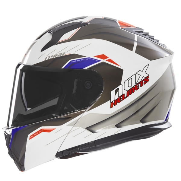 Moto oblečení - Helma NOX N968 ULTRA bílá/šedá