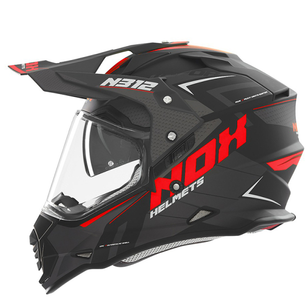 Moto oblečení - Helma NOX N312 VAPOR černá matná/červená