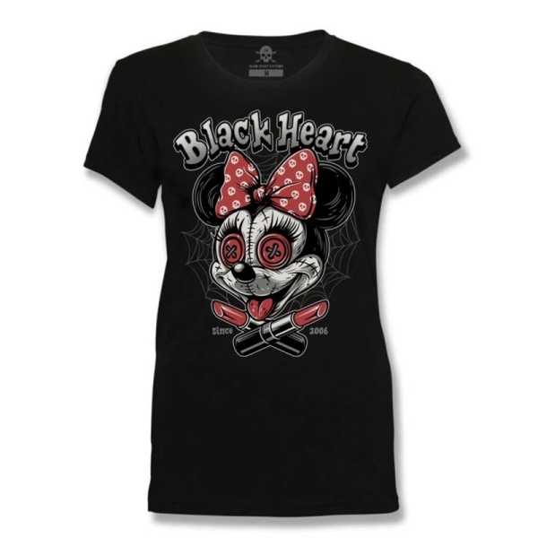 Moto oblečení - Tričko dámské BLACK HEART Mickey