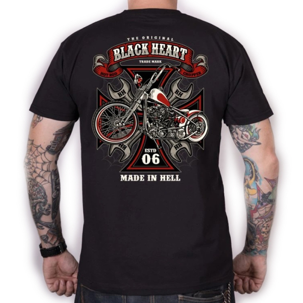 Moto oblečení - Tričko pánské BLACK HEART Wrench Chopper