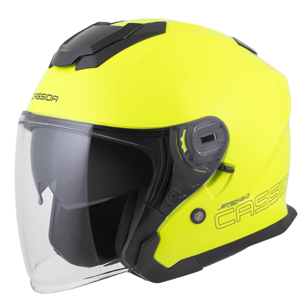 Moto oblečení - Helma CASSIDA JET TECH 2.0 SOLID žlutá fluo/černá/šedá