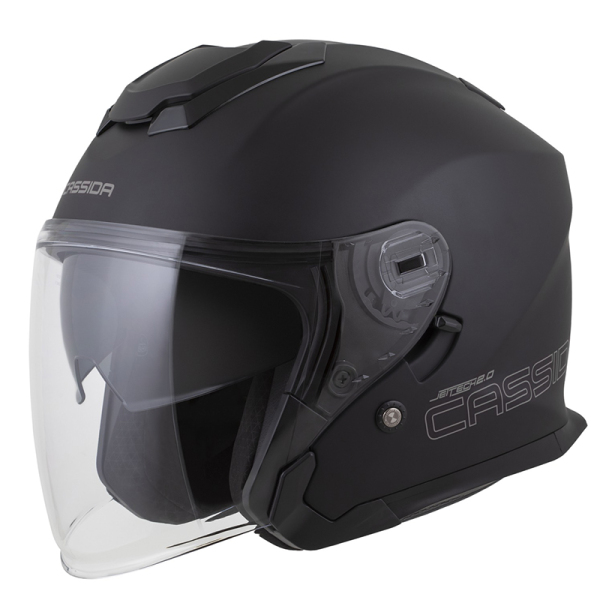 Moto oblečení - Helma CASSIDA JET TECH 2.0 SOLID černá matná/šedá