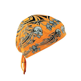 Volný čas a dárky - Bandanna Tribal Skull - Orange