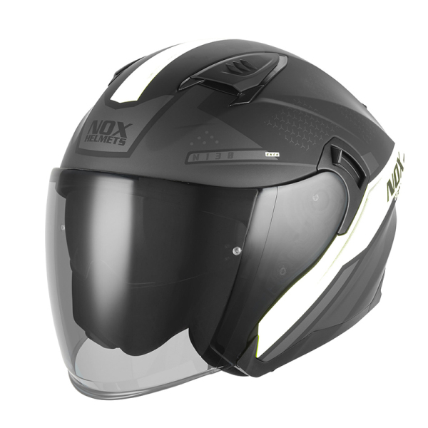 Moto oblečení - Helma NOX N130 EKTO černá matná/bílá