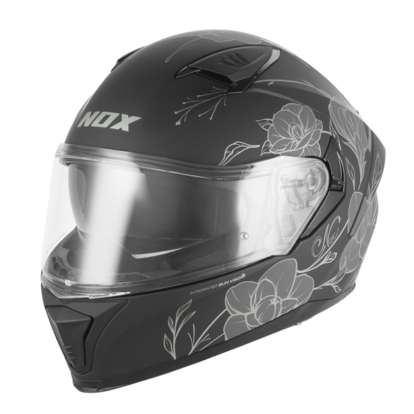 Moto oblečení - Helma NOX N402 SPRING černá matná/stříbrná