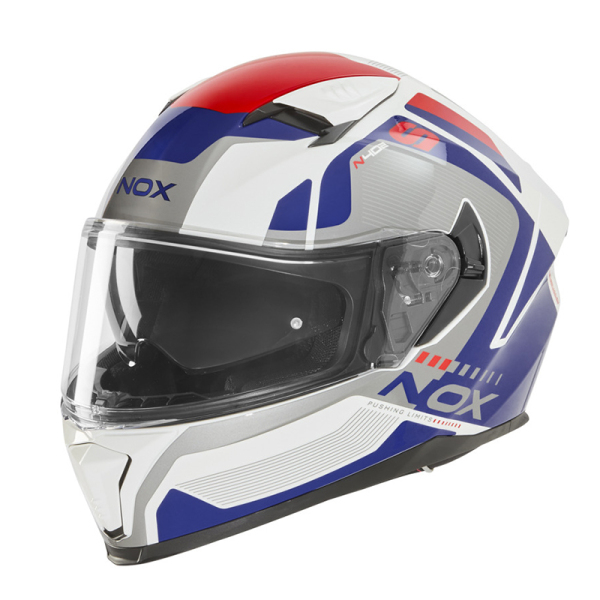 Moto oblečení - Helma NOX N402 MENTOR bílá/modrá/červená