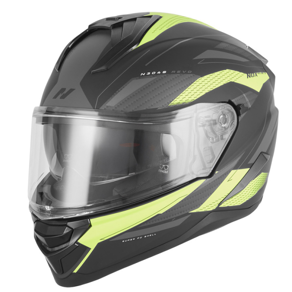 Moto oblečení - Helma NOX N304-S REVO černá matná/žlutá fluo