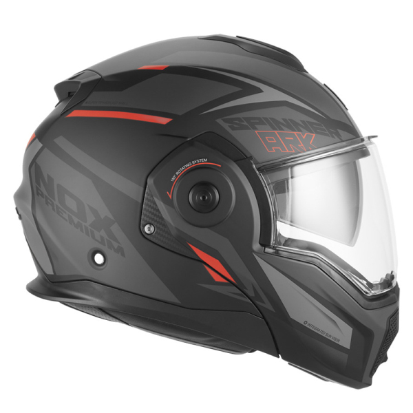 Moto oblečení - Helma NOX SPINNER ARK černá matná/červená
