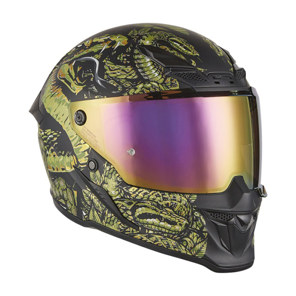 Moto oblečení - Helma NOX GOLIATH MYTHOLOGY černá matná/zlatá