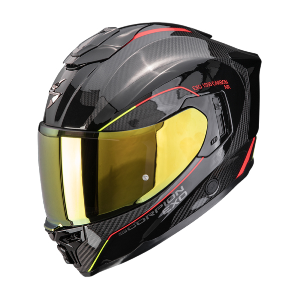 Moto oblečení - Helma SCORPION EXO-1500 CARBON AIR MUNDI černo/červeno/fluo žlutá