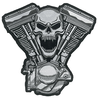 Volný čas a dárky - Nášivka Skull Motor velká
