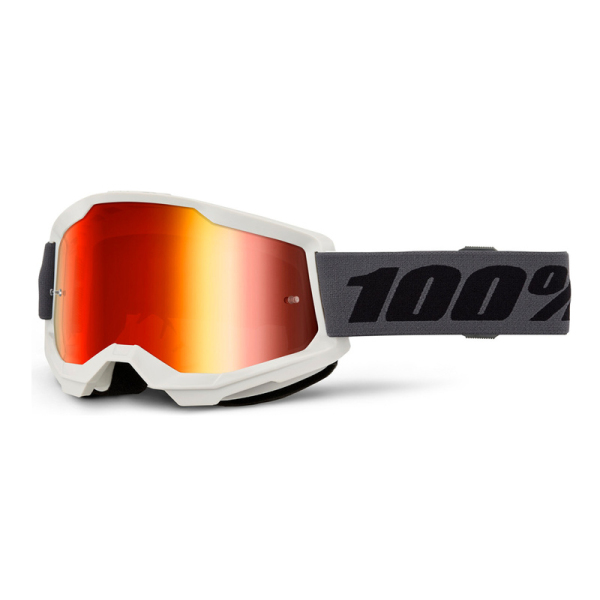 Motokros oblečení - Brýle 100% STRATA 2 NEW šedé, červené plexi