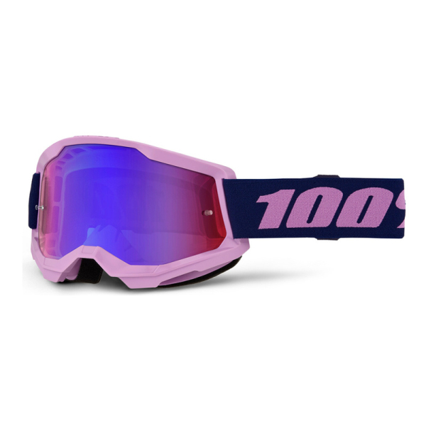 Motokros oblečení - Brýle 100% STRATA 2 NEW fialové, červené/modré plexi