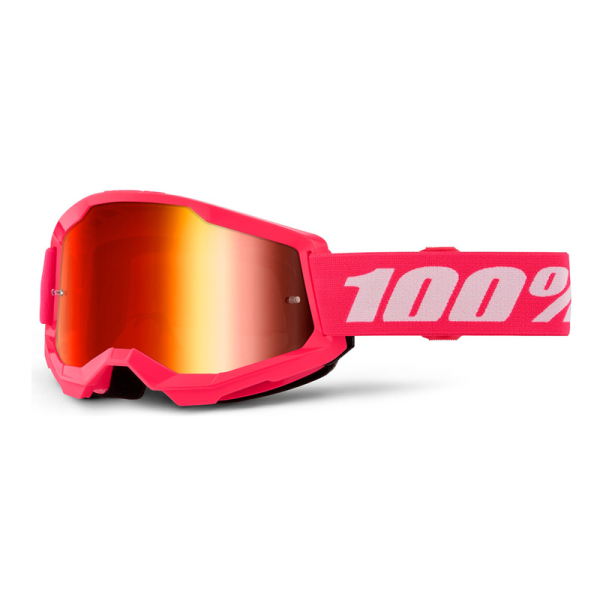 Motokros oblečení - Brýle 100% STRATA 2 NEW růžové, červené plexi