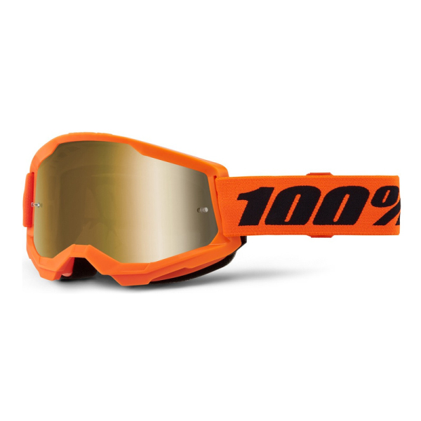 Motokros oblečení - Brýle 100% STRATA 2 NEW oranžové, zlaté plexi