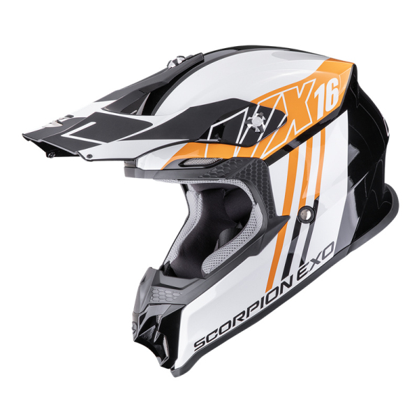 Moto oblečení - Helma SCORPION VX-16 EVO AIR LIGNES černo/oranžová