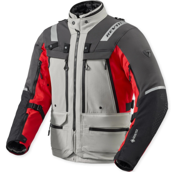 Moto oblečení - Bunda REVIT DEFENDER 4 GTX antracitovo-červená