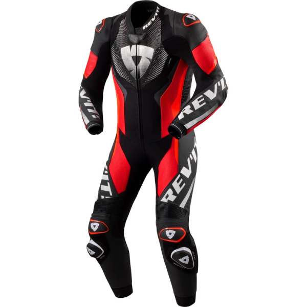 Moto oblečení - Kombinéza REVIT HYPERSPEED 3 jednodílná černo-fluo červená