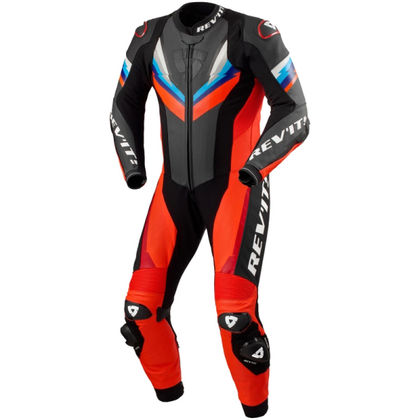 Moto oblečení - Kombinéza REVIT QUANTUM 3 jednodílná fluo červeno-černá