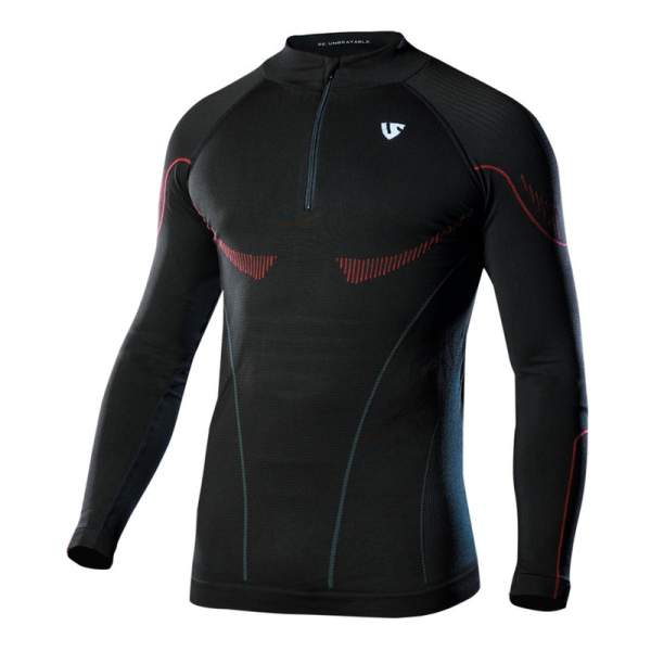 Moto oblečení - Termotriko s dlouhým rukávem UNDER SHIELD HERO LONG SLEEVE ZIP WARM pánské černé