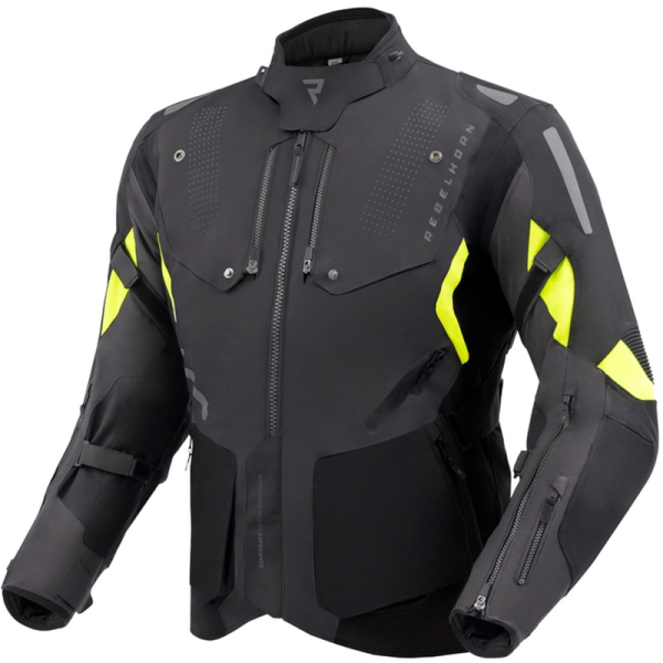 Moto oblečení - Bunda REBELHORN HIKER IV černo-antracitovo-fluo žlutá