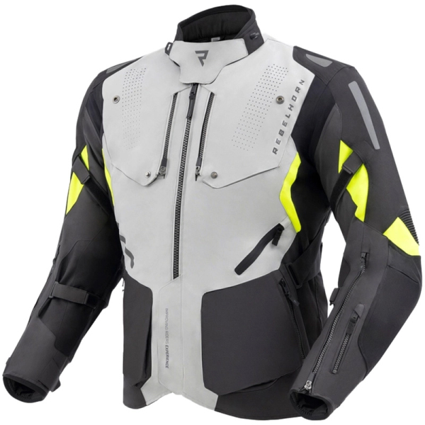 Moto oblečení - Bunda REBELHORN HIKER IV černo-šedo-fluo žlutá