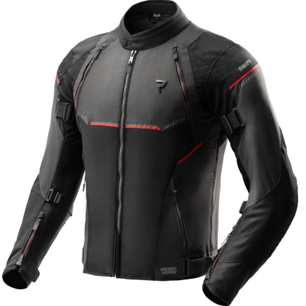 Moto oblečení - Bunda REBELHORN SWIFT černo-tmavě šedo-červená