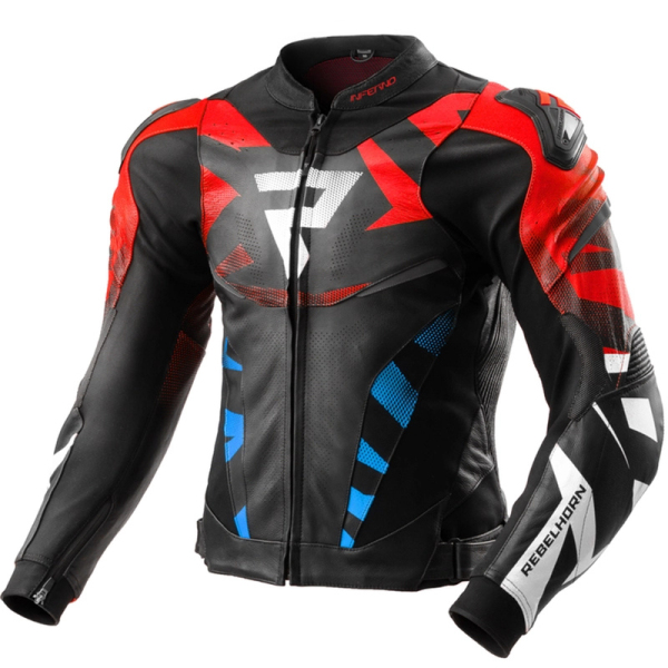 Moto oblečení - Bunda REBELHORN INFERNO černo-modro-bílo-červená